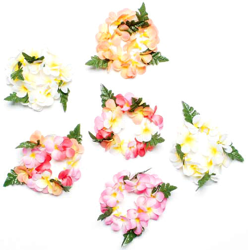 Plumeria Ponytail Holder, Assorted – 6 Pack - Beautiful Hawaii Gifts / Nani Makana